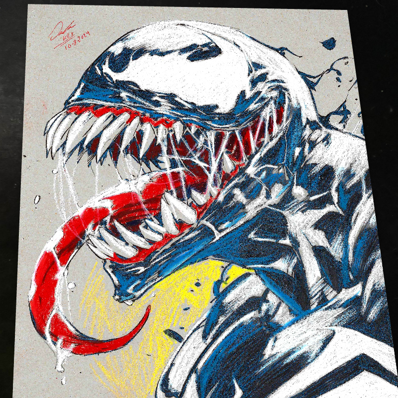 Venom Art Print Signed 8.5x11 | Art by Keyeske