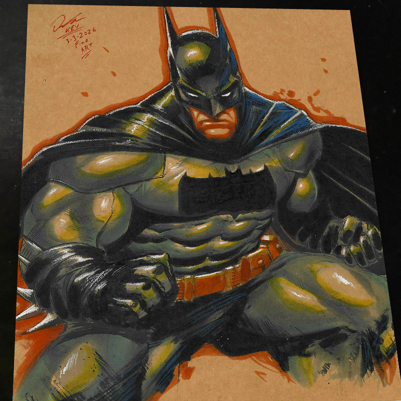 Batman Art Print Signed 8.5x11 | Art by Keyeske