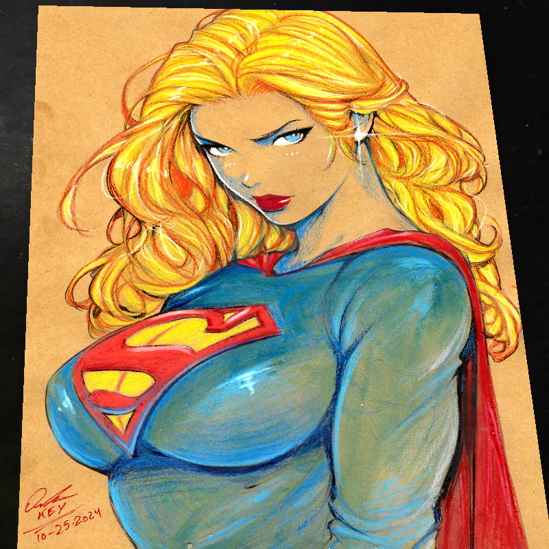 Supergirl DC Art Print Signed 8.5x11 | Art by Keyeske