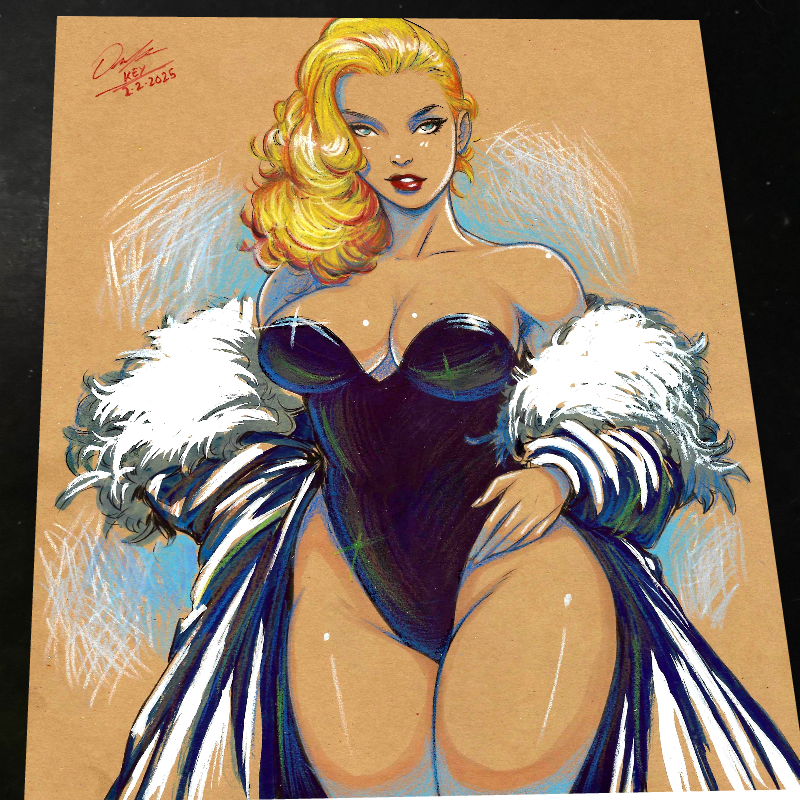 Emma Frost X-Men Art Print Signed 8.5x11 | Art by Keyeske