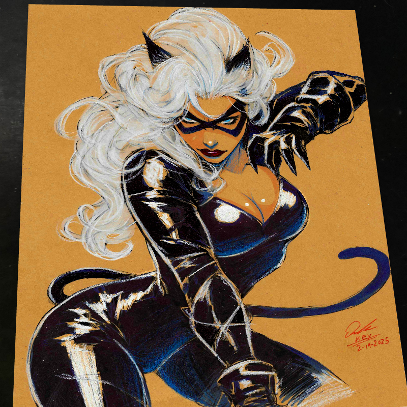 Black Cat - Marvel art print by Keyeske