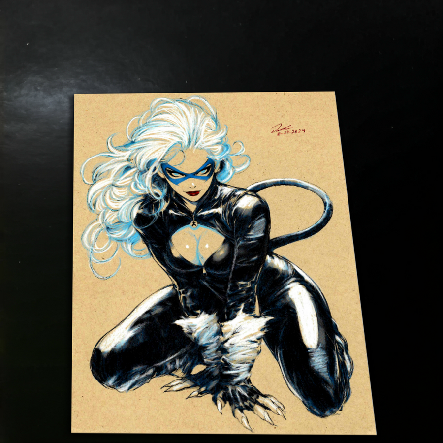 Black Cat - Marvel art print by Keyeske