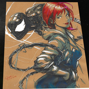 Mary Jane x Venom - Marvel art print by Keyeske