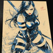 Psylocke - Marvel art print by Keyeske