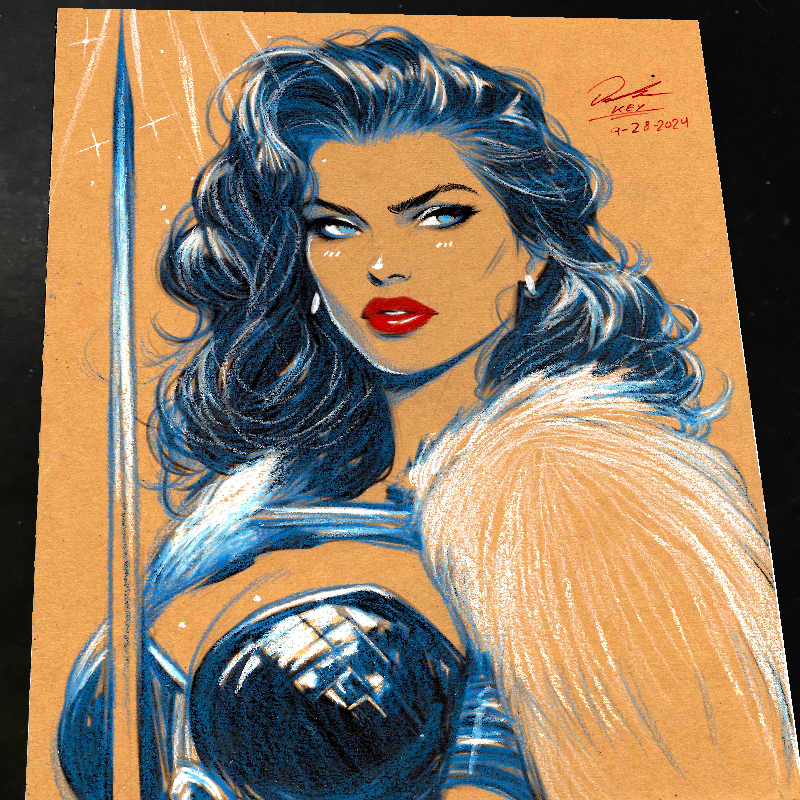 Wonder Woman Art Print Signed 8.5x11 | Art by Keyeske
