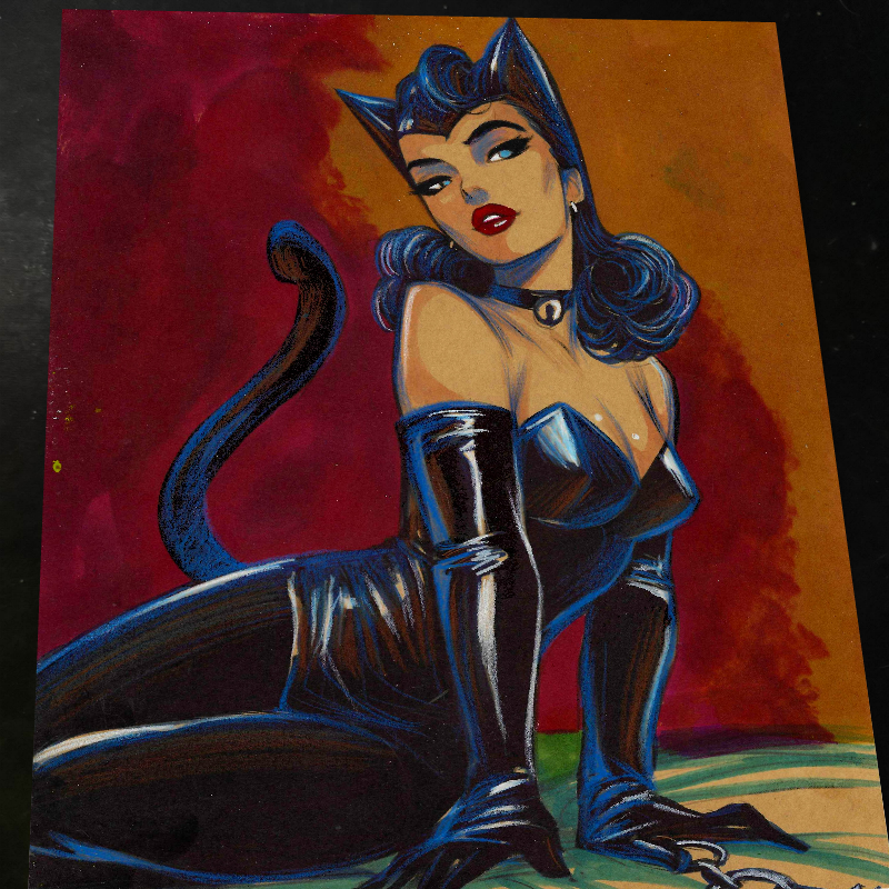 Catwoman Art Print Signed 8.5x11 | Art by Keyeske