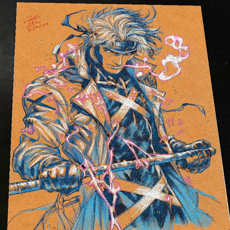Gambit X-Men Art Print Signed 8.5x11 | Art by Keyeske