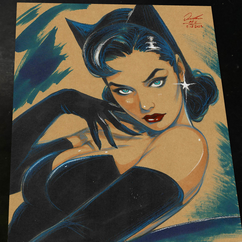 Catwoman Art Print Signed 8.5x11 | Art by Keyeske