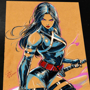 Psylocke & Wolverine - Marvel art print by Keyeske