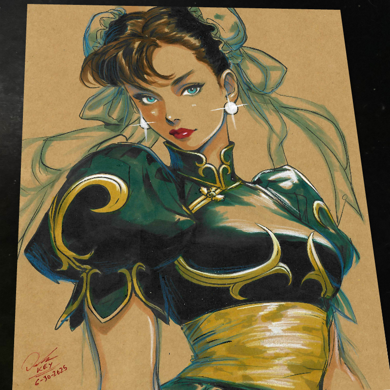 Chun Li Street Fighter Art Print Signed 8.5x11 | Art by Keyeske