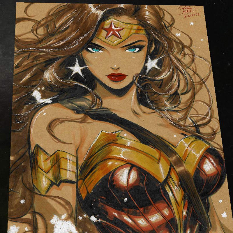 Wonder Woman Art Print Signed 8.5x11 | Art by Keyeske