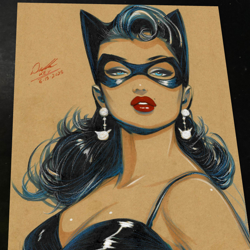Catwoman Art Print Signed 8.5x11 | Art by Keyeske