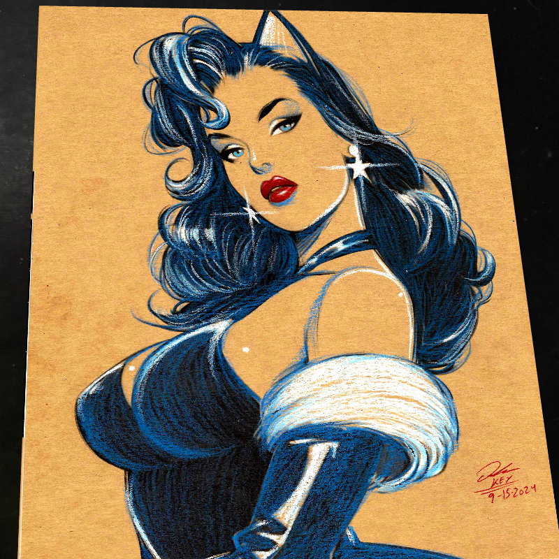 Catwoman Art Print Signed 8.5x11 | Art by Keyeske