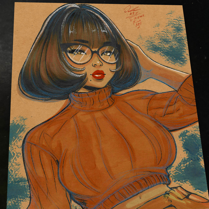 Velma Dinkley Scooby-Doo  Art Print Signed 8.5x11 | Art by Keyeske