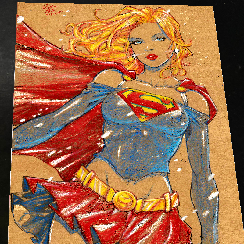 Supergirl DC Art Print Signed 8.5x11 | Art by Keyeske