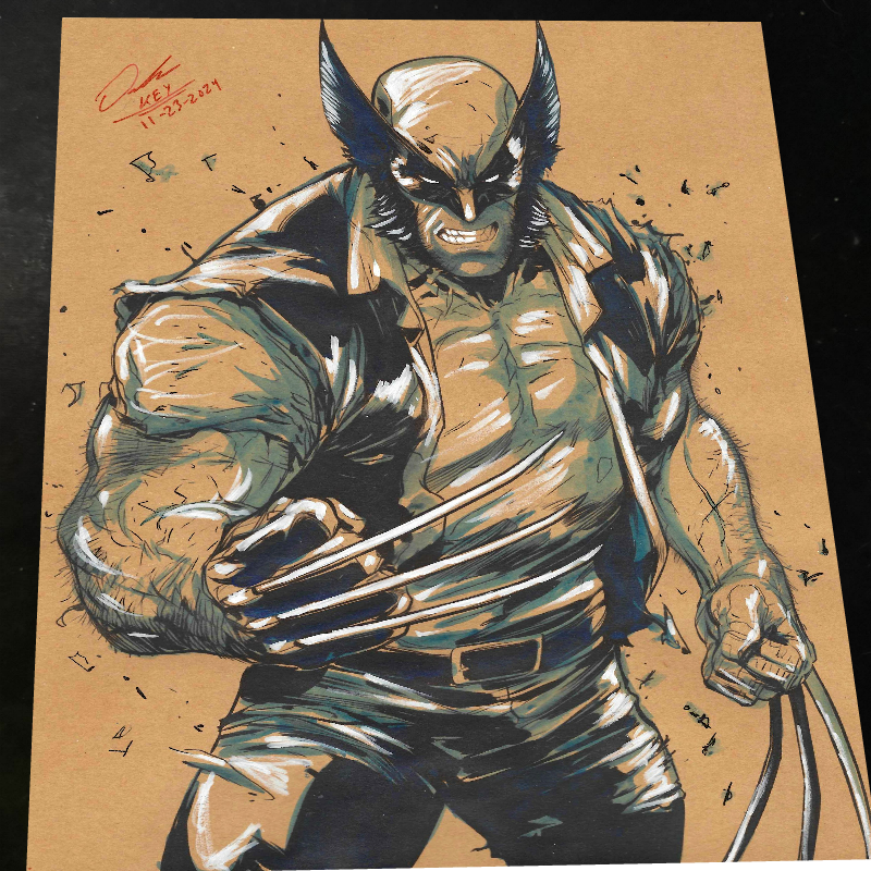 Wolverine X-Men Art Print Signed 8.5x11 | Art by Keyeske