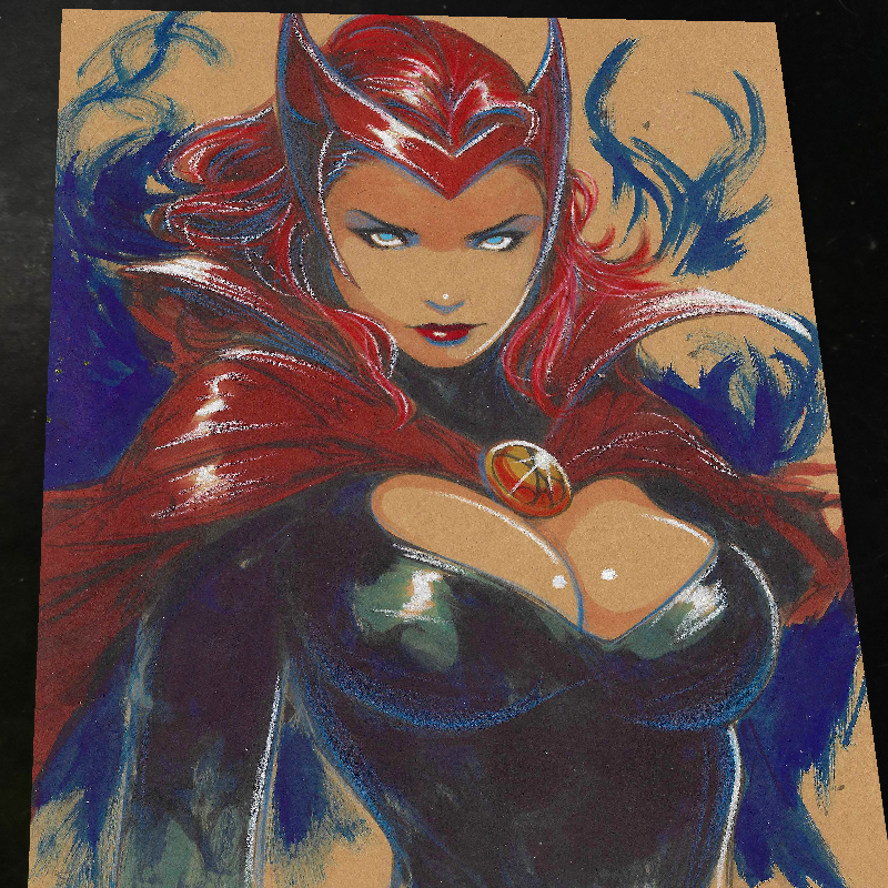 Scarlet Witch Art Print Signed 8.5x11 | Art by Keyeske