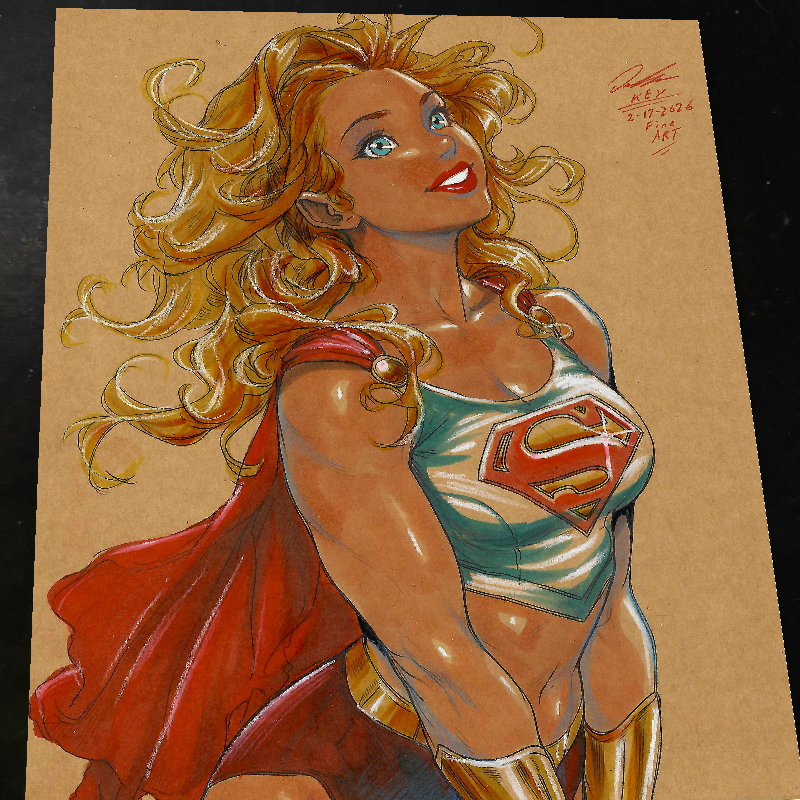 Supergirl DC Art Print Signed 8.5x11 | Art by Keyeske