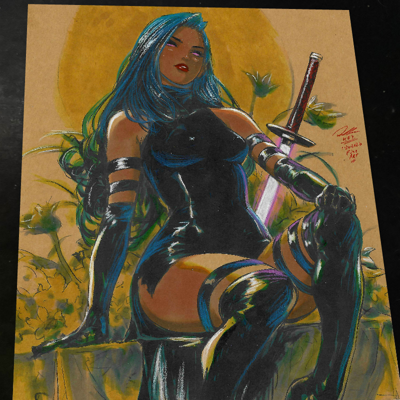Psylocke - Marvel art print by Keyeske