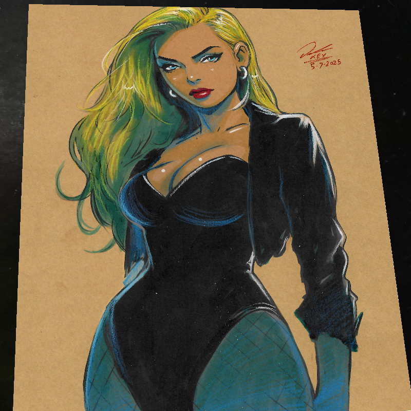 Black Canary Art Print Signed 8.5x11 | Art by Keyeske