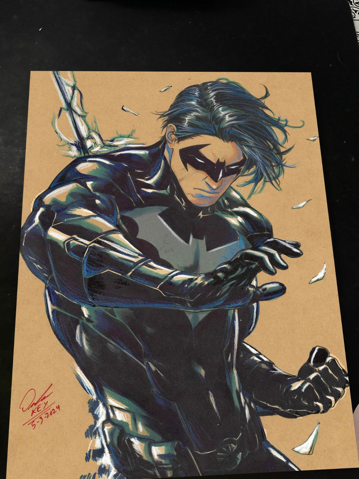 Nightwing Art Print Signed 8.5x11 | Art by Keyeske