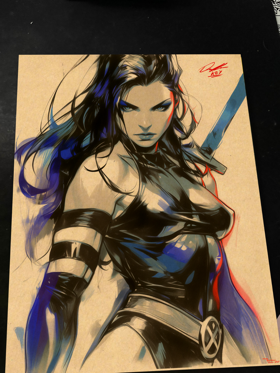 Psylocke - Marvel art print by Keyeske