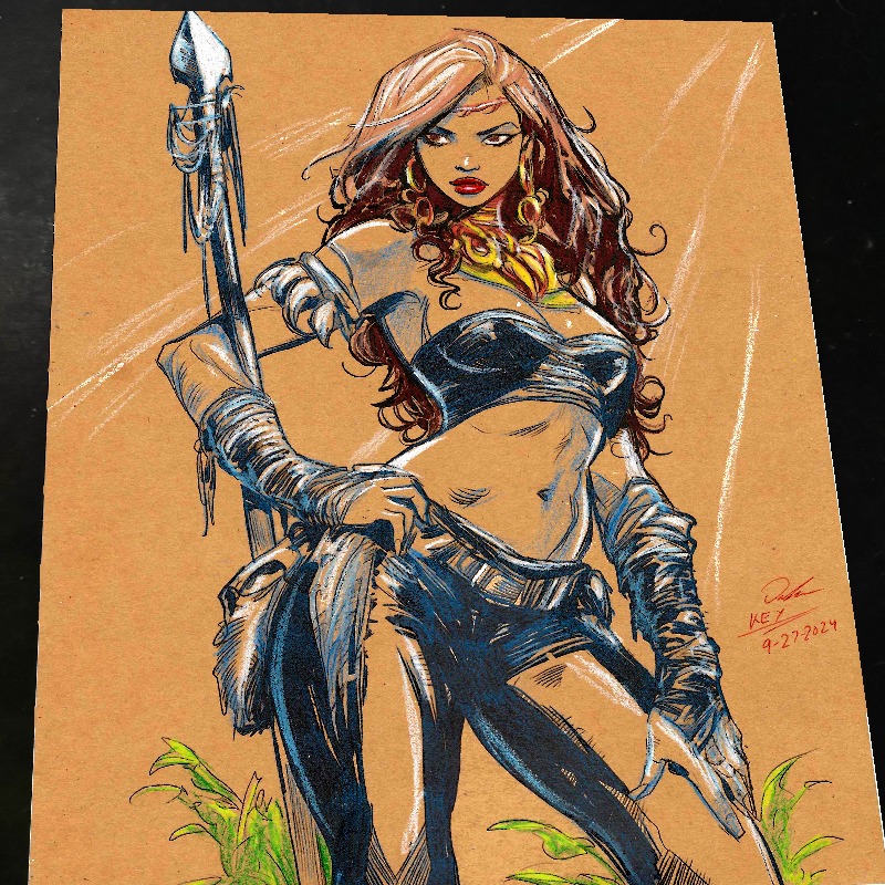 Jungle Girl Art Print Signed 8.5x11 | Art by Keyeske