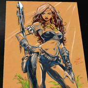 Jungle Girl Art Print Signed 8.5x11 | Art by Keyeske