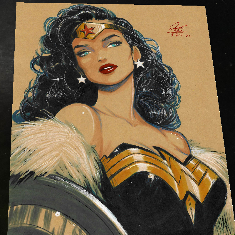 Wonder Woman Art Print Signed 8.5x11 | Art by Keyeske