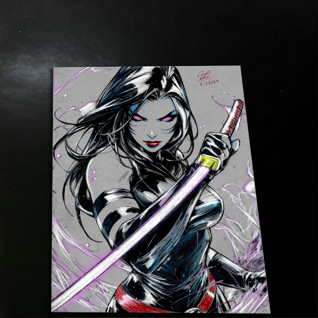 Psylocke Art Print Signed 8.5x11 | Art by Keyeske