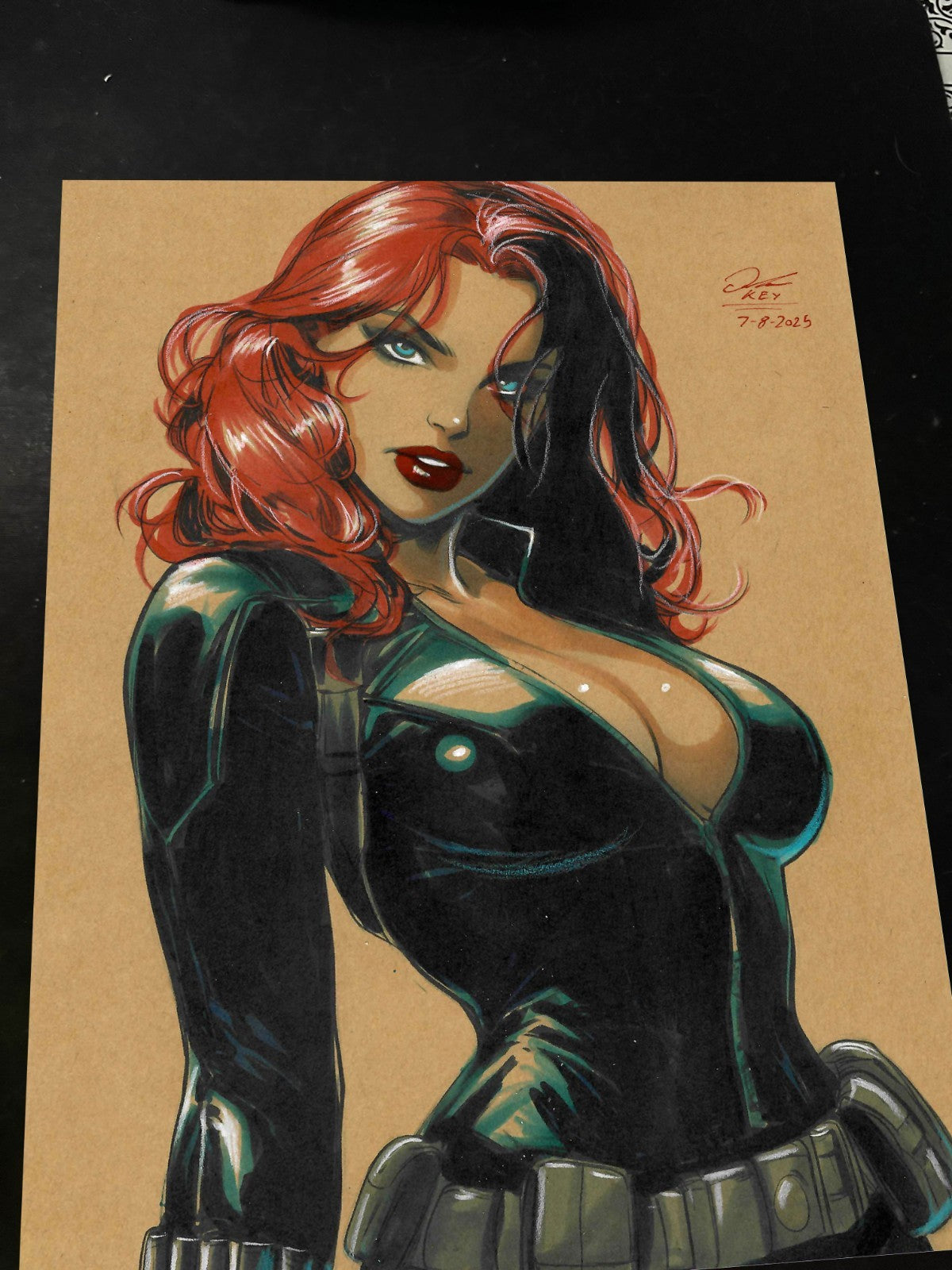 Black Widow Art Print Signed 8.5x11 | Art by Keyeske