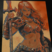 Red Sonja Art Print Signed 8.5x11 | Art by Keyeske