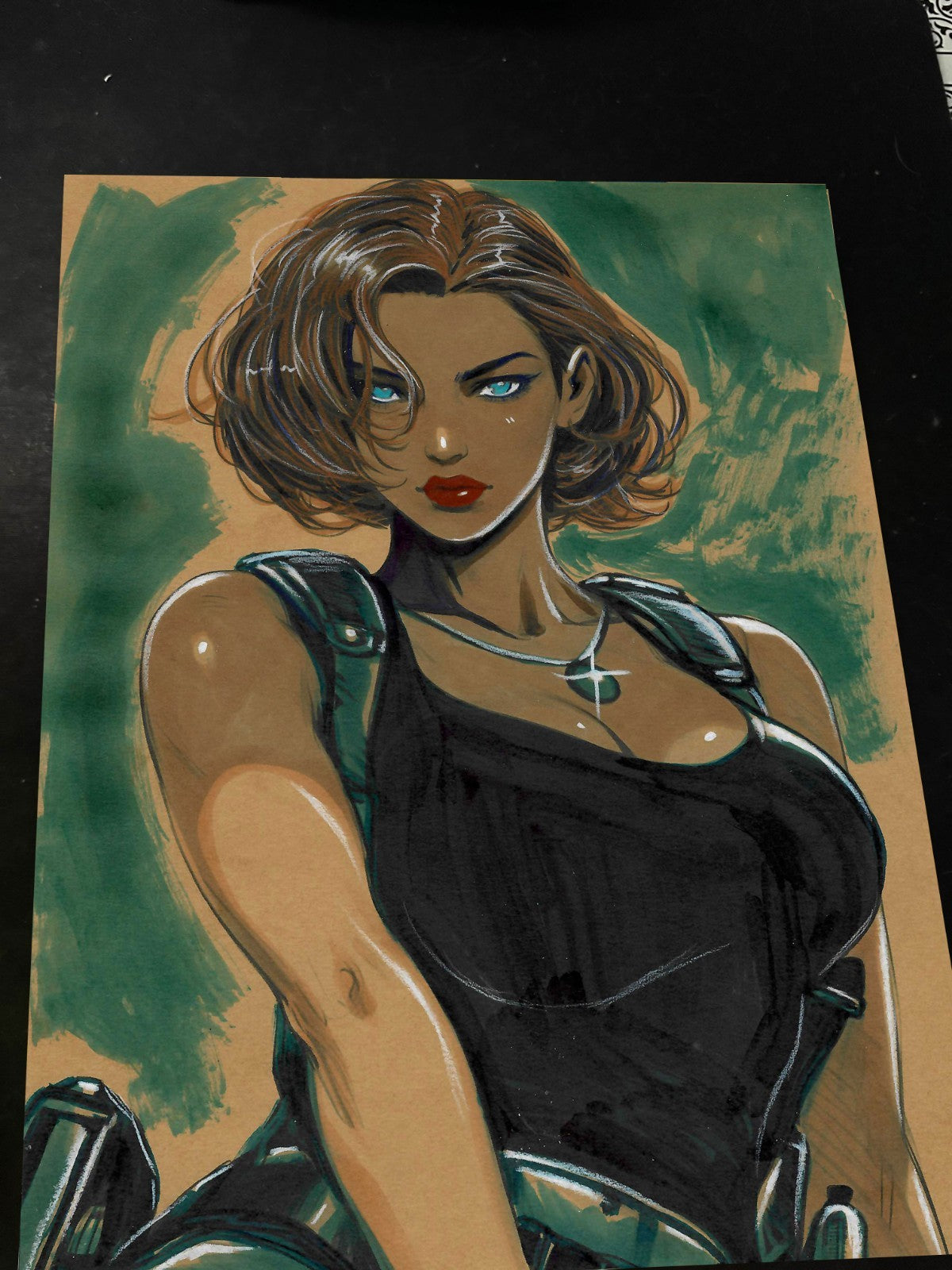 Jill Valentine Resident Evil Art Print Signed 8.5x11 | Art by Keyeske