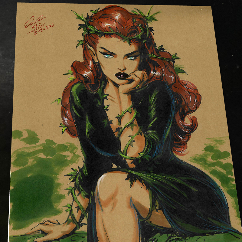 Poison Ivy Art Print Signed 8.5x11 | Art by Keyeske