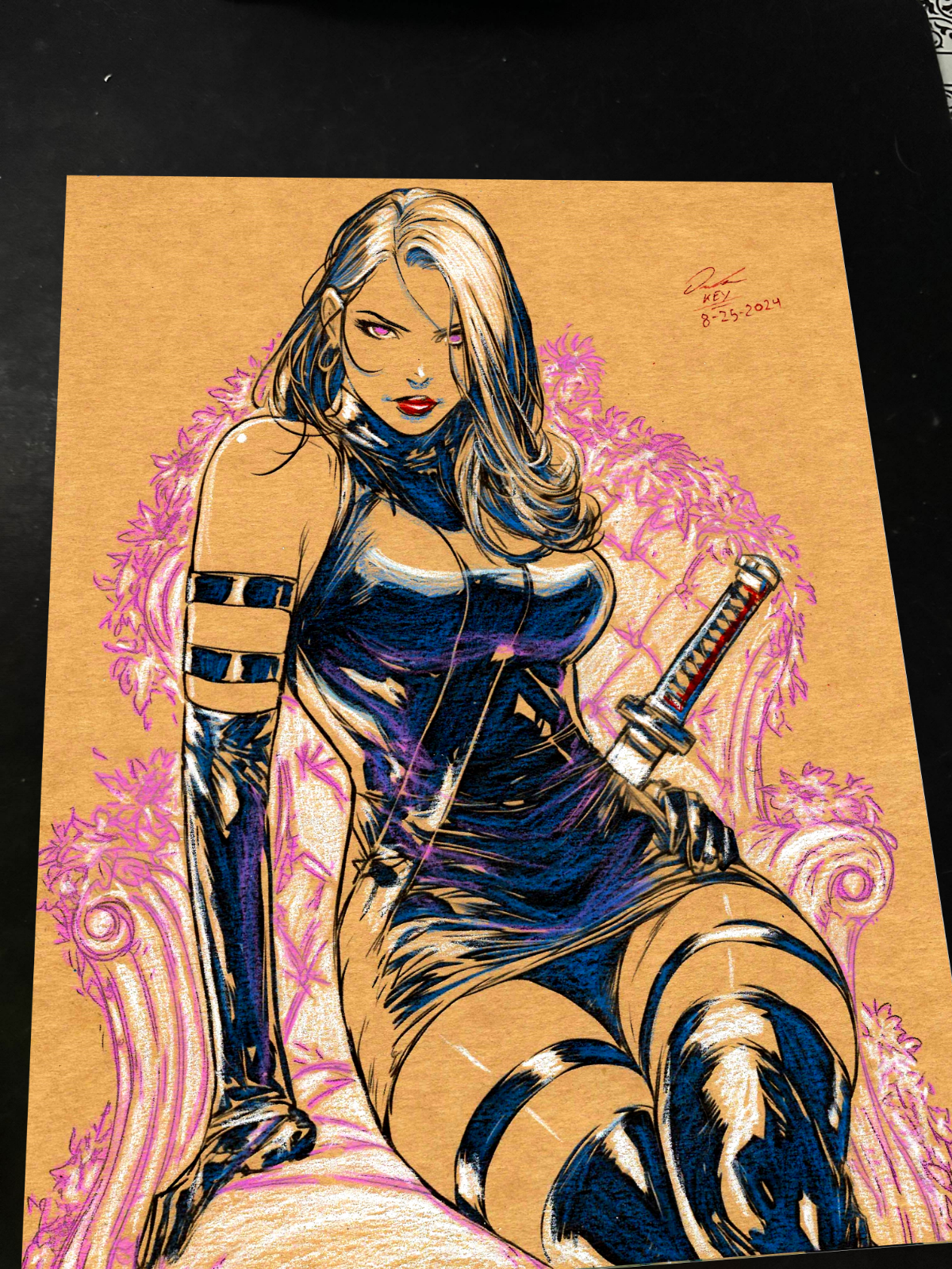 Psylocke Art Print Signed 8.5x11 | Art by Keyeske