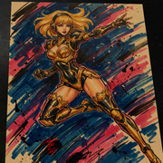 Space Girl Original Art Print Signed 8.5x11 | Art by Keyeske