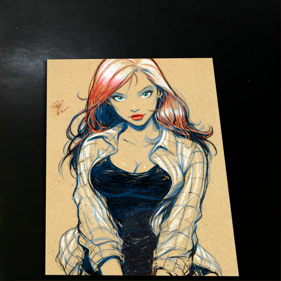 Mary Jane Watson Art Print Signed 8.5x11 | Art by Keyeske