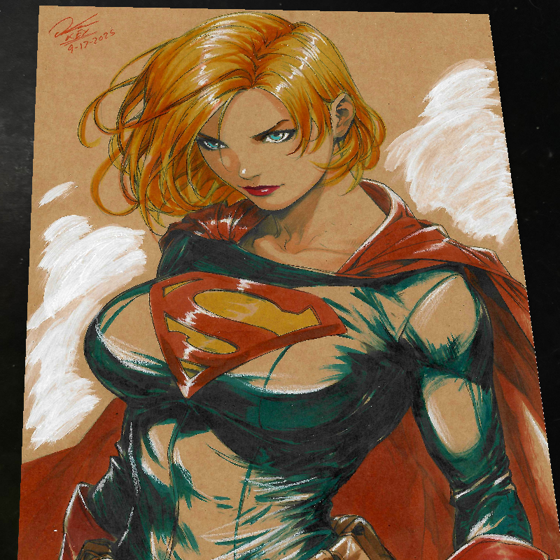 Supergirl DC Art Print Signed 8.5x11 | Art by Keyeske