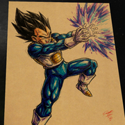 Vegeta Dragon Ball Z Art Print Signed 8.5x11 | Art by Keyeske