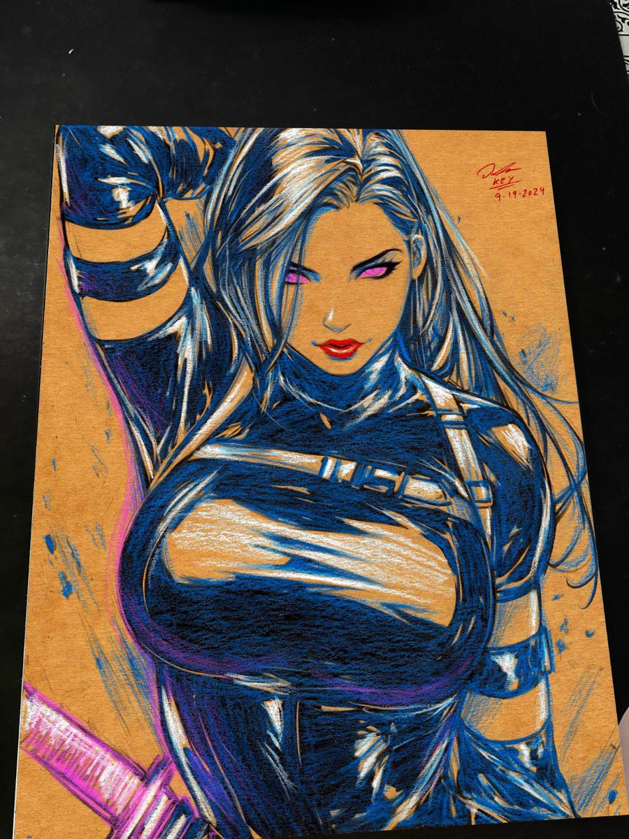 Psylocke - Marvel art print by Keyeske