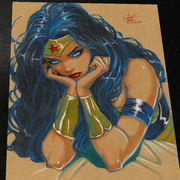 Wonder Woman Art Print Signed 8.5x11 | Art by Keyeske