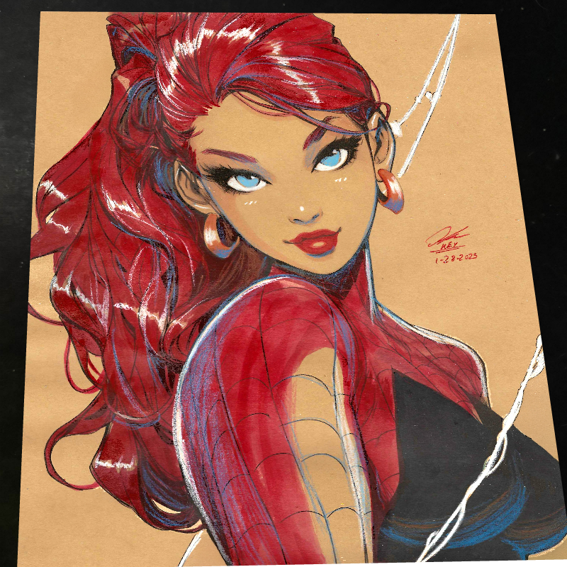 Mary Jane Watson Art Print Signed 8.5x11 | Art by Keyeske