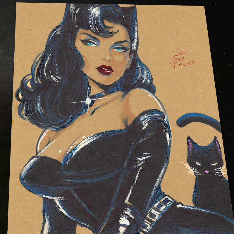 Catwoman Art Print Signed 8.5x11 | Art by Keyeske