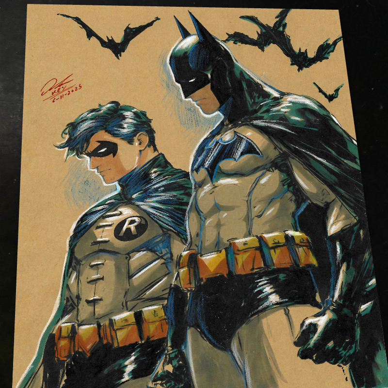 Batman Art Print Signed 8.5x11 | Art by Keyeske