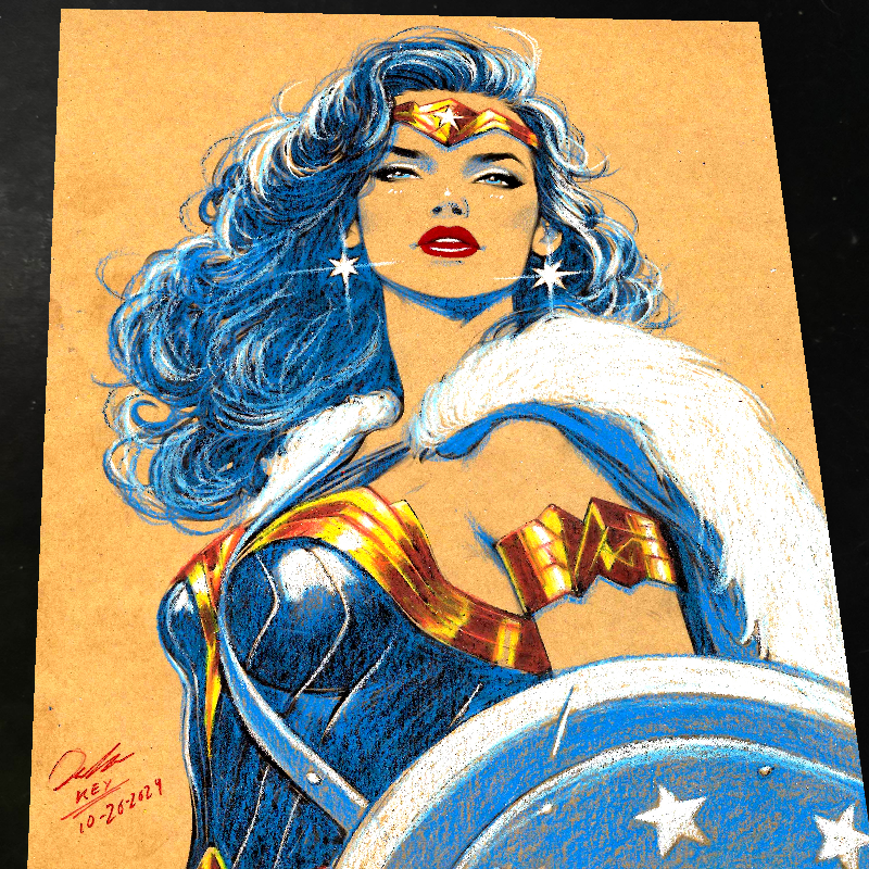 Wonder Woman Art Print Signed 8.5x11 | Art by Keyeske