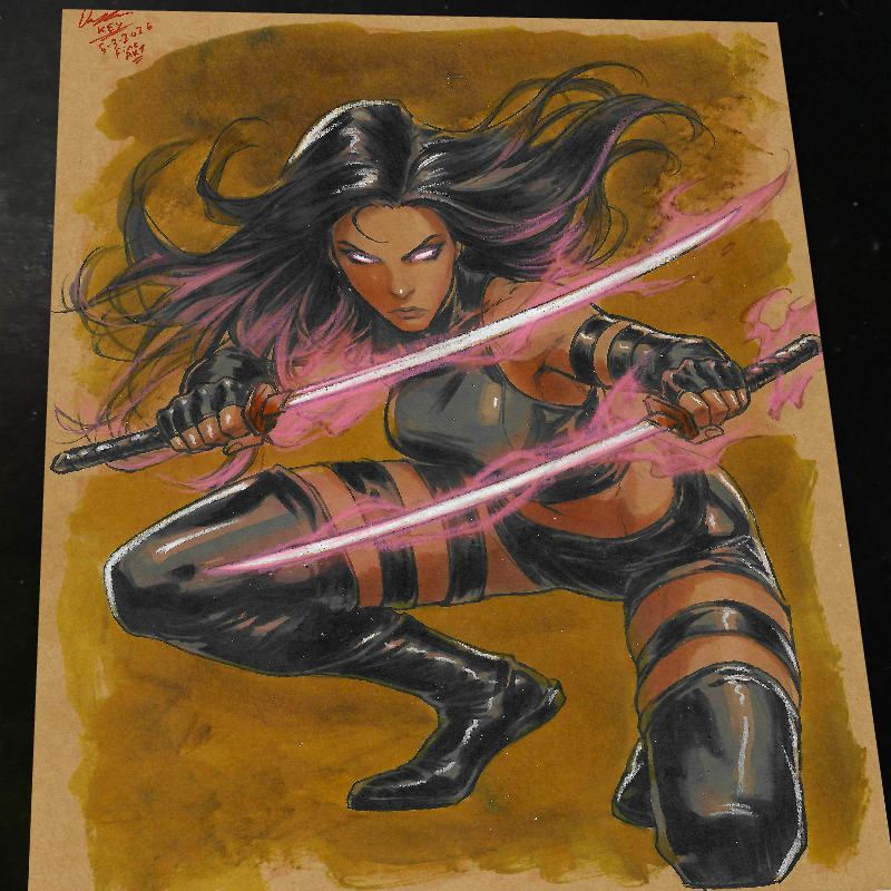 Psylocke - Marvel art print by Keyeske
