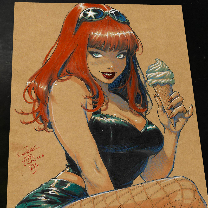 Mary Jane Watson Art Print Signed 8.5x11 | Art by Keyeske