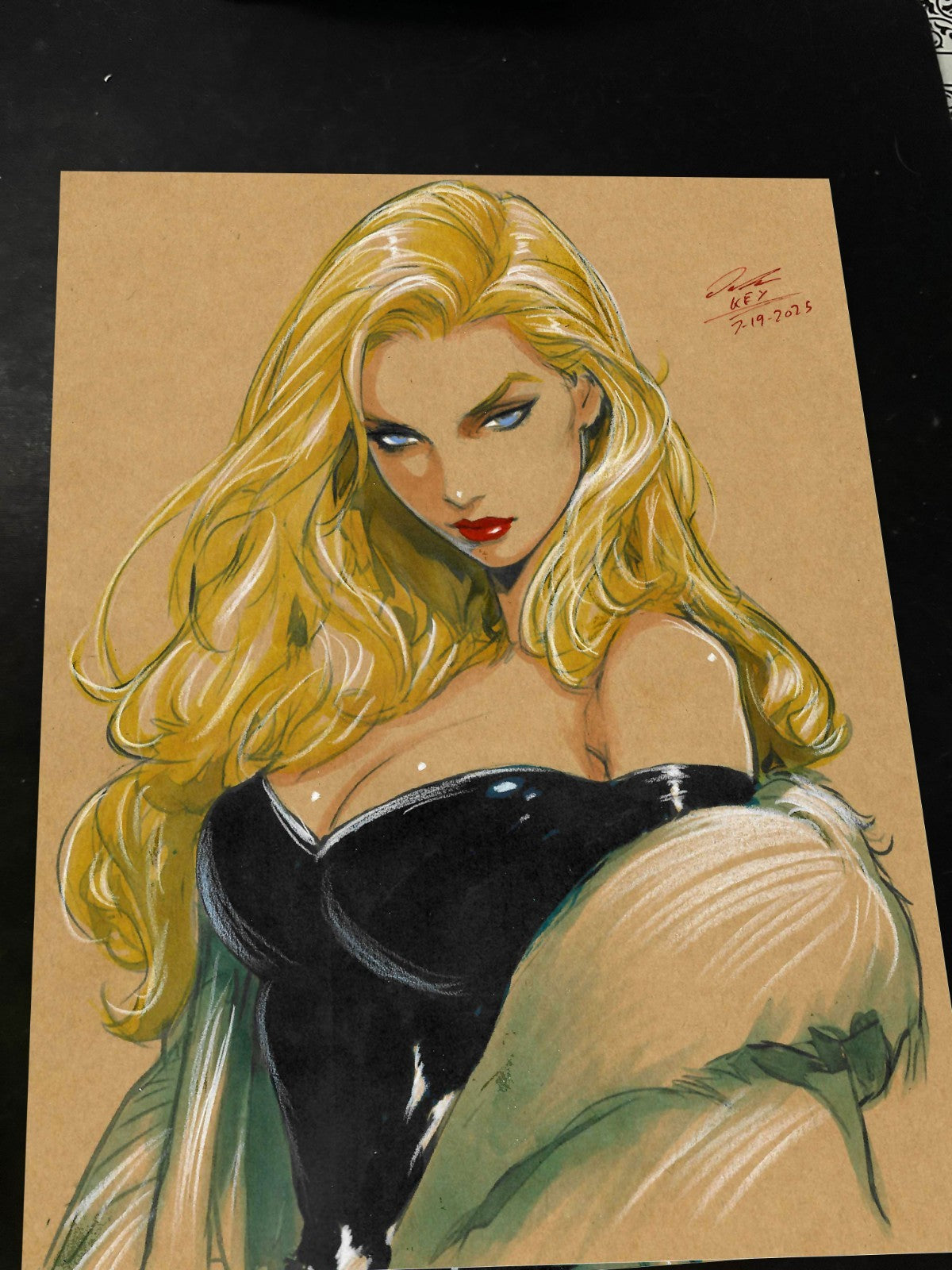 Emma Frost X-Men Art Print Signed 8.5x11 | Art by Keyeske