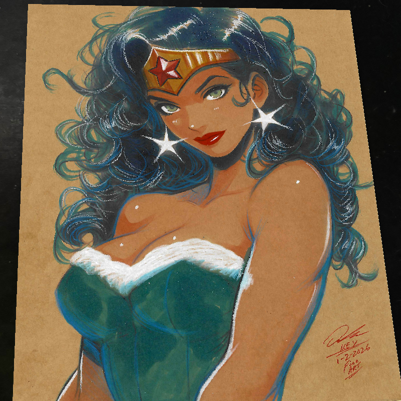 Wonder Woman Art Print Signed 8.5x11 | Art by Keyeske