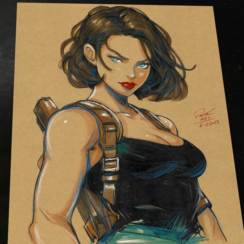 Jill Valentine Resident Evil Art Print Signed 8.5x11 | Art by Keyeske